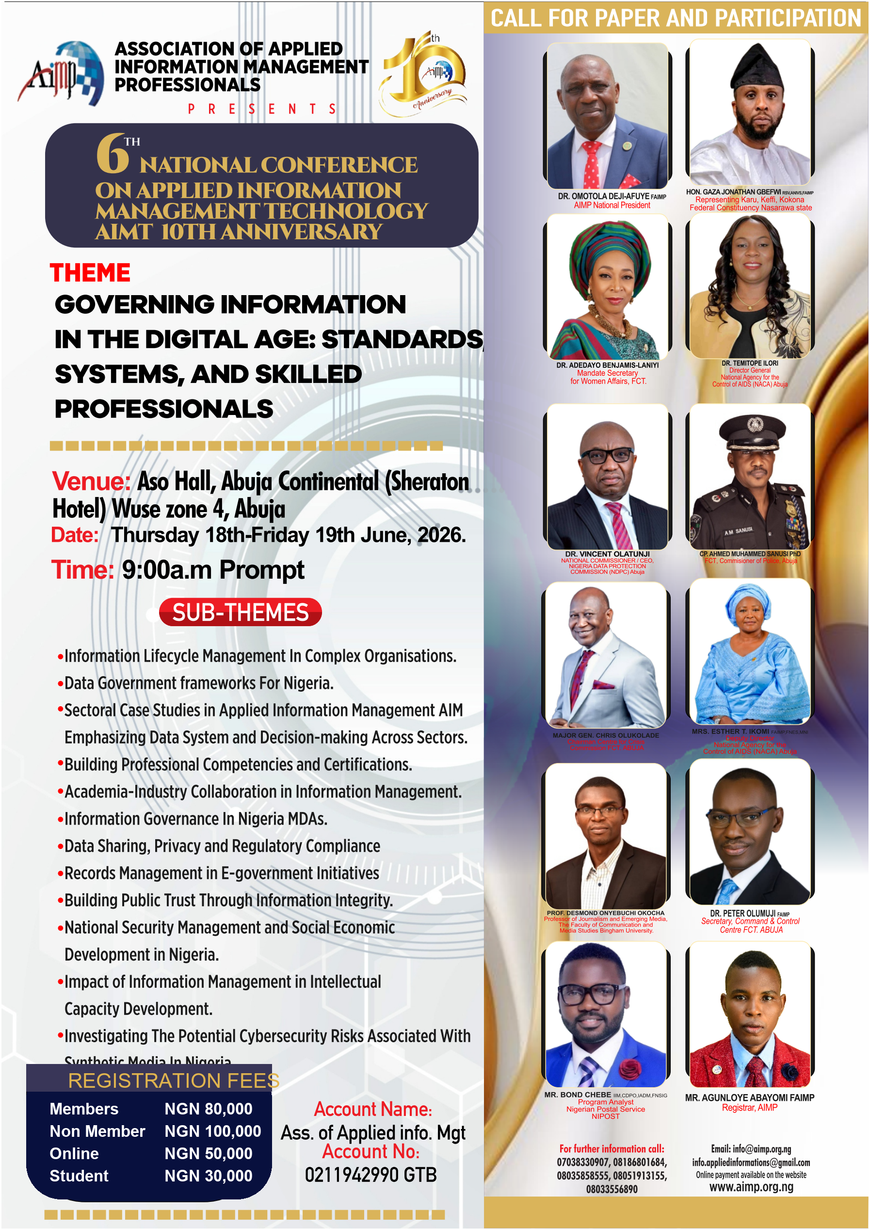 AIMP AIMT 2026 conference flyer
